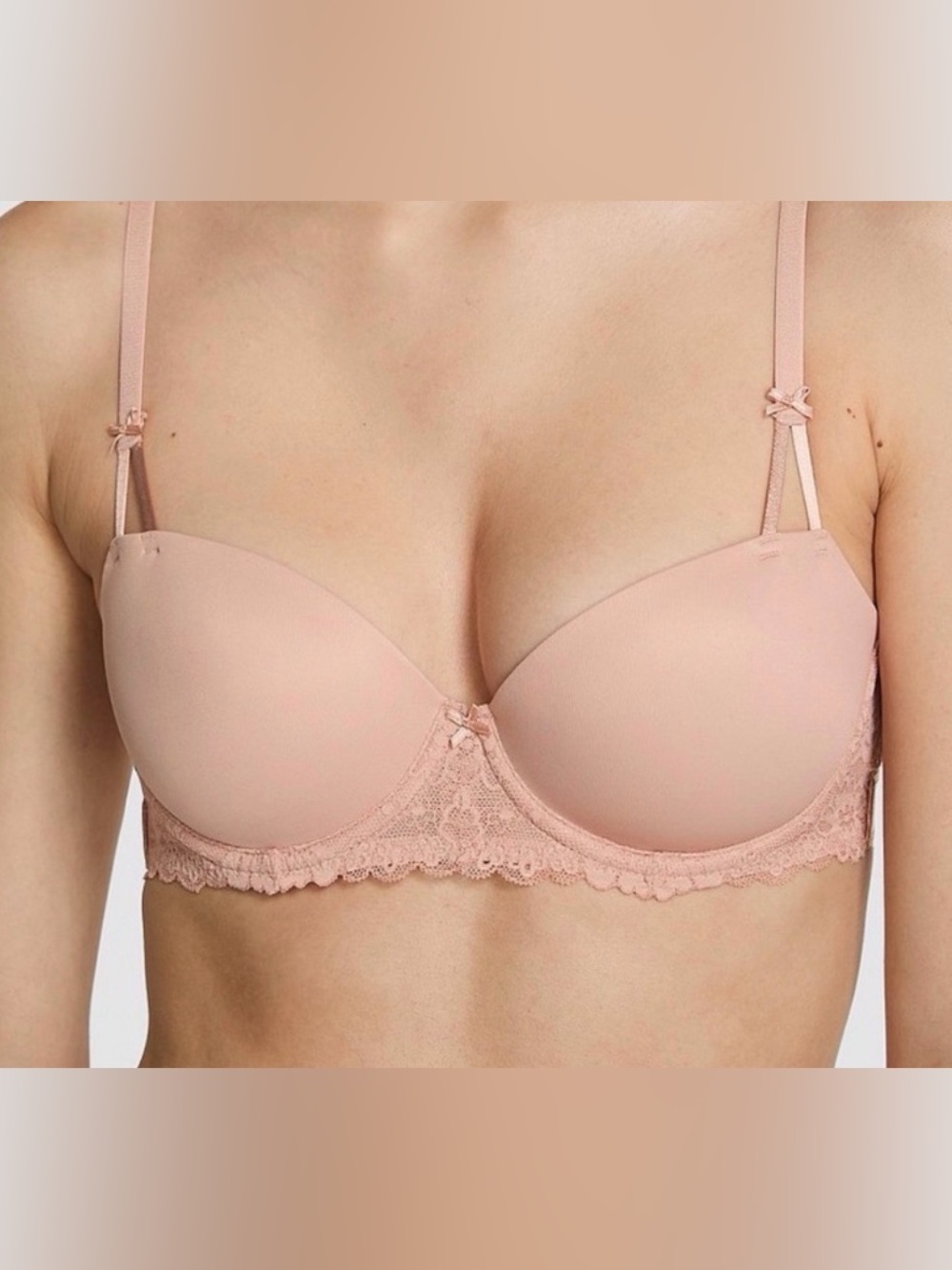 NWOT PINK Victoria's Secret Balconette Bra with Lace Trim